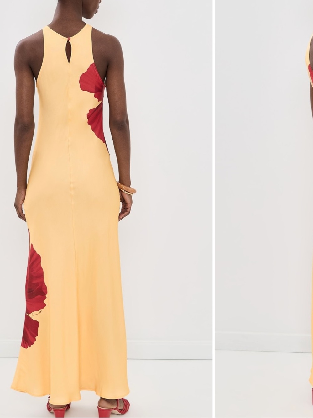 FARM Rio Yellow Maxi Dress with Red Poppy Print